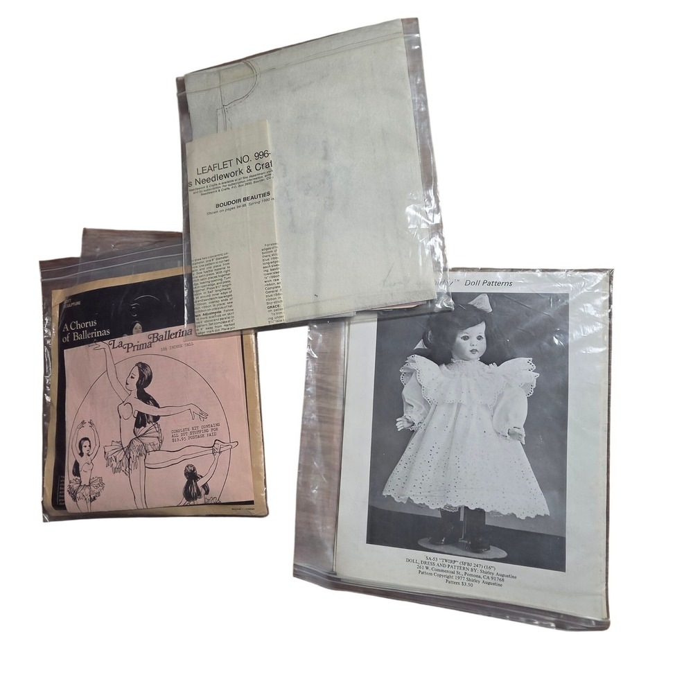 Vintage Lot Doll Sewing Pattern Shirley Augustine McCalls Ballerina 1970s 80s